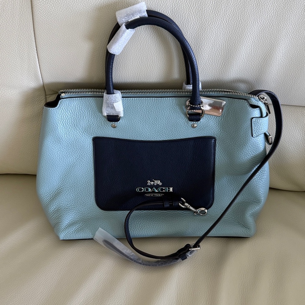 Coach Two-Tone Dark Blue and Lt Blue Satchel